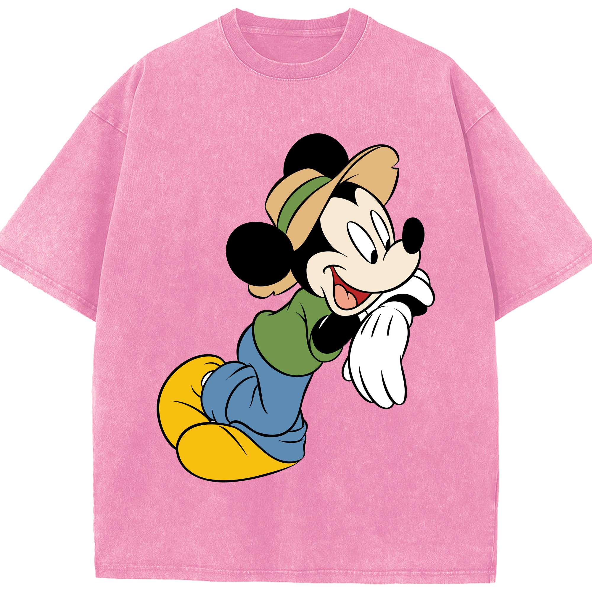 （画像用） ミッキーマウス Mickey Mouse 綿100% ヴィンテージ風 半袖Tシャツ（フロントプリント）